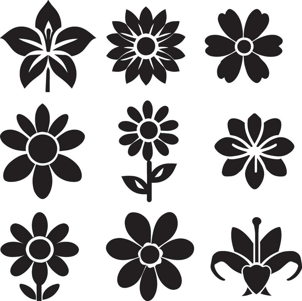 Flower Design Vector Illustration a set of group