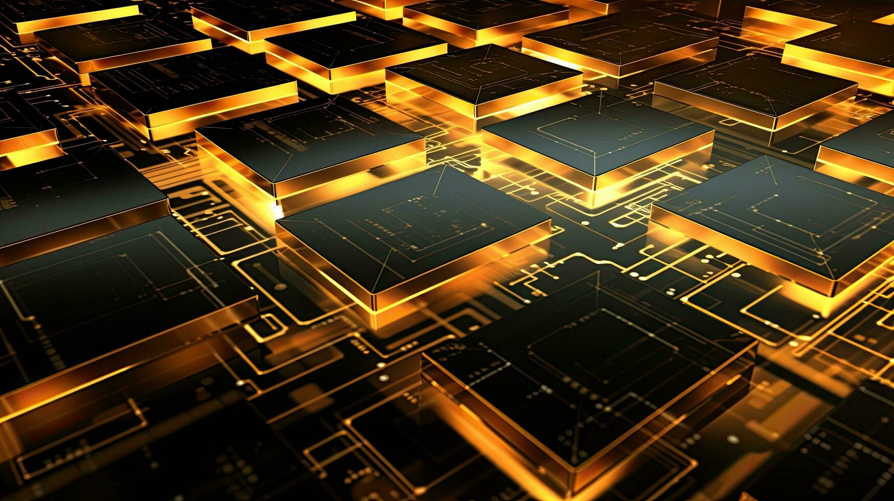 Circuit board background, 3d render, computer digital image. Generative AI photo