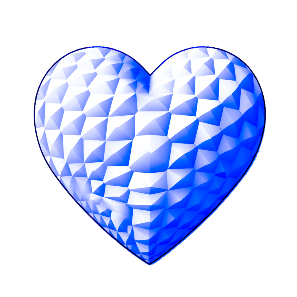 Blue Diamond Heart generative ai 25301672 PNG