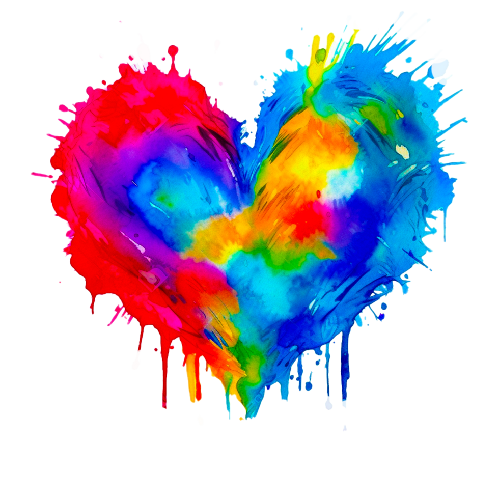 Paint splatter heart Generative ai 25301675 PNG
