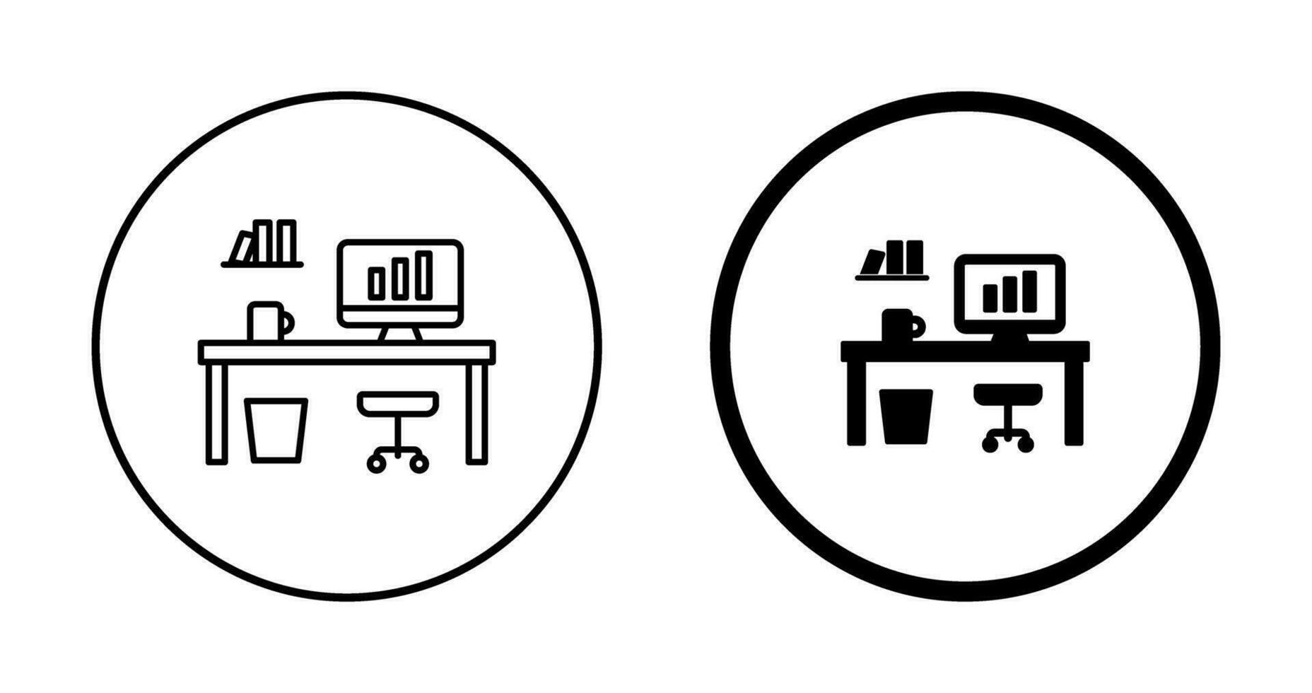 Office Desk Vector Icon