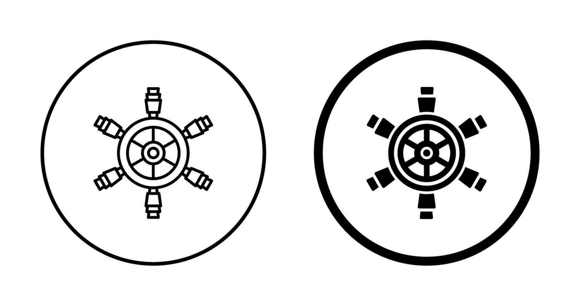 Ship Wheel Vector Icon