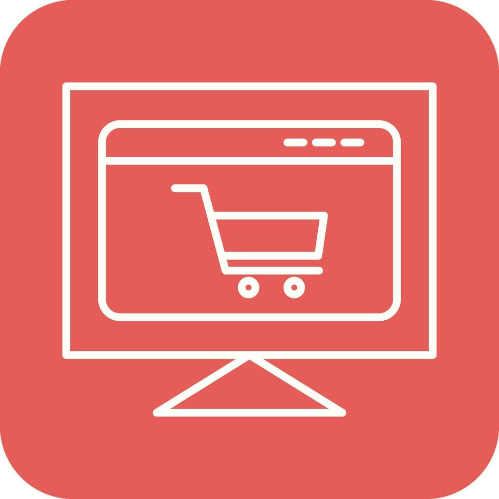 icono de vector de sitio web de comercio electrónico