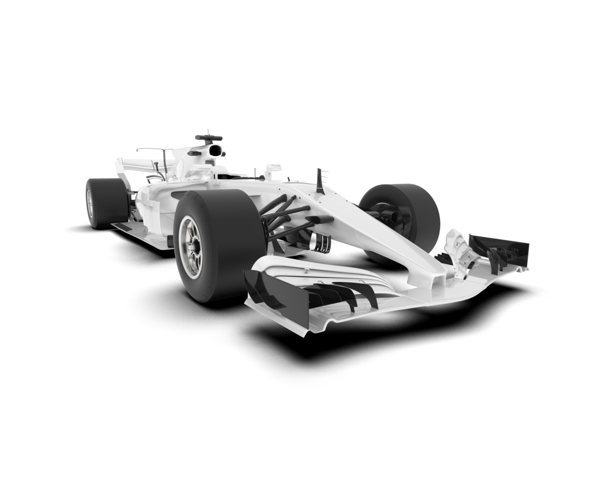 White sport car on transparent background. 3d rendering - illustration png