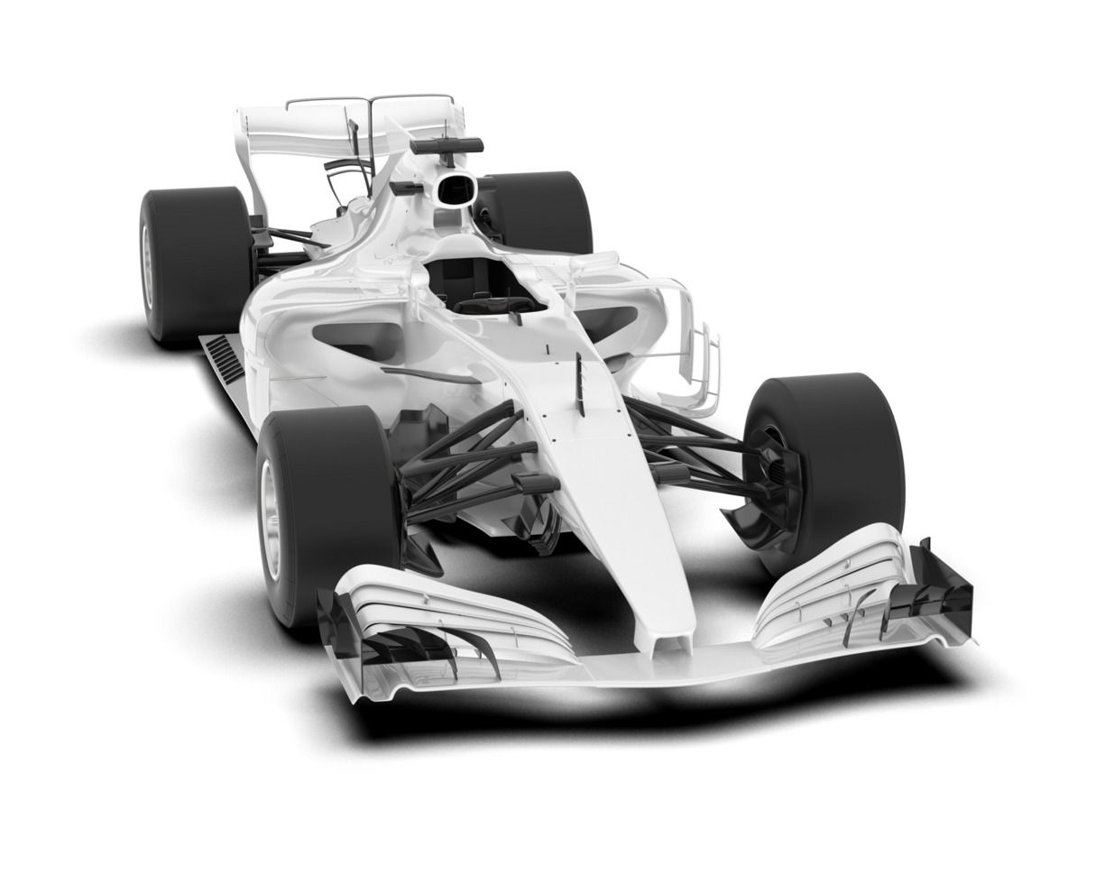 White sport car on transparent background. 3d rendering - illustration png