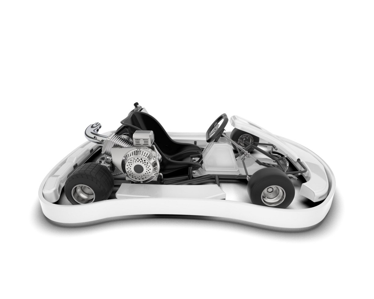 White sport car on transparent background. 3d rendering - illustration png