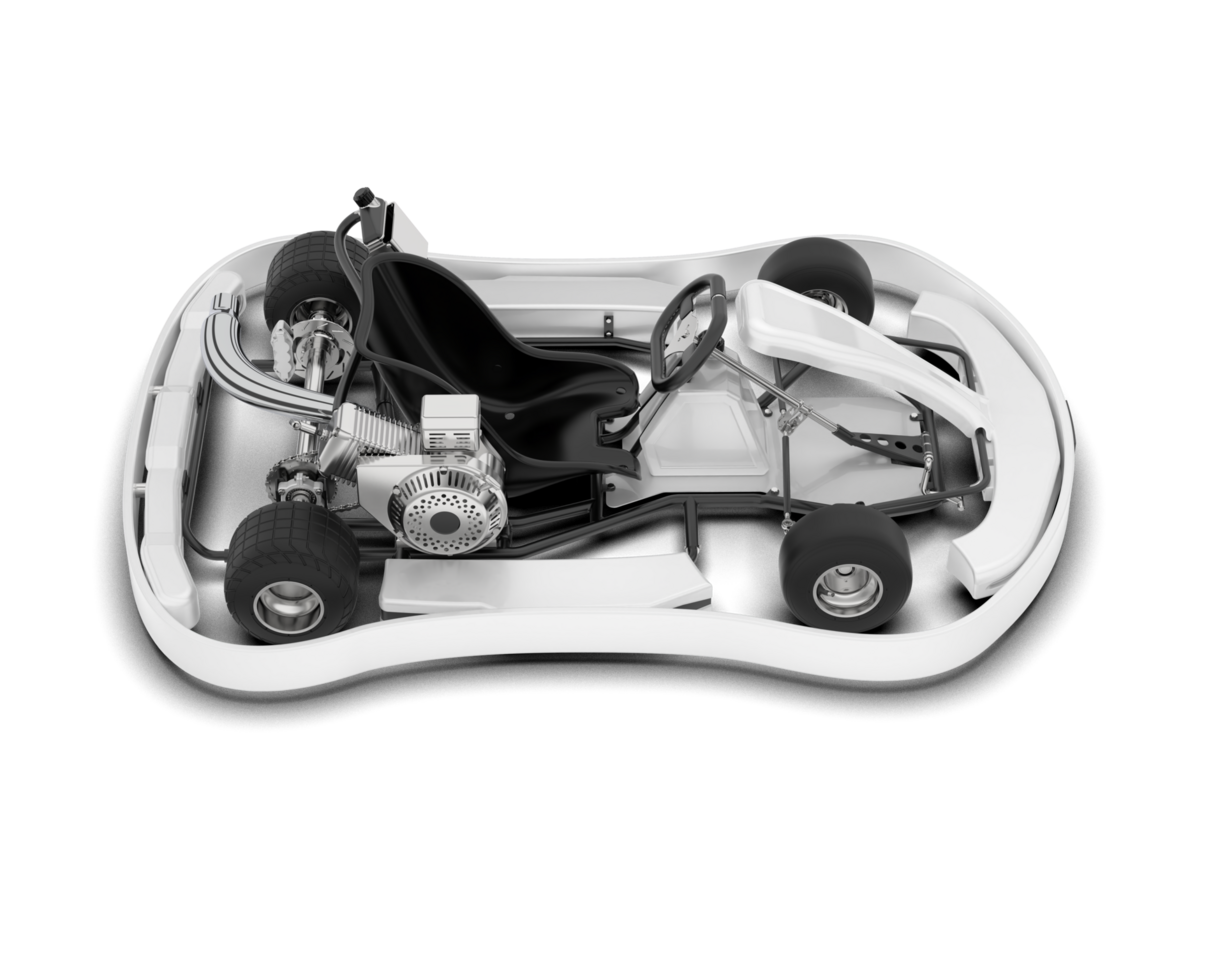 White sport car on transparent background. 3d rendering - illustration png