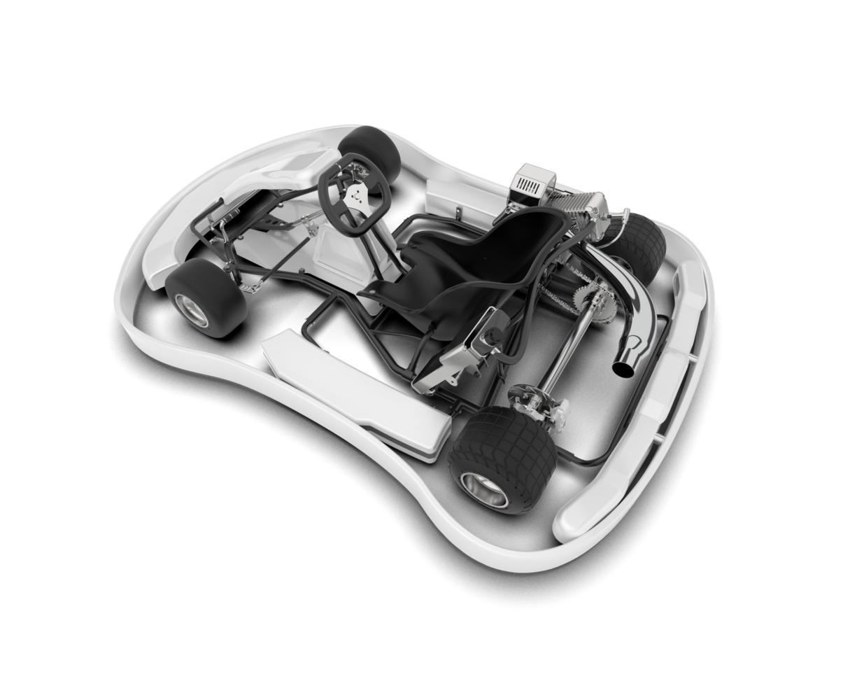 White sport car on transparent background. 3d rendering - illustration png