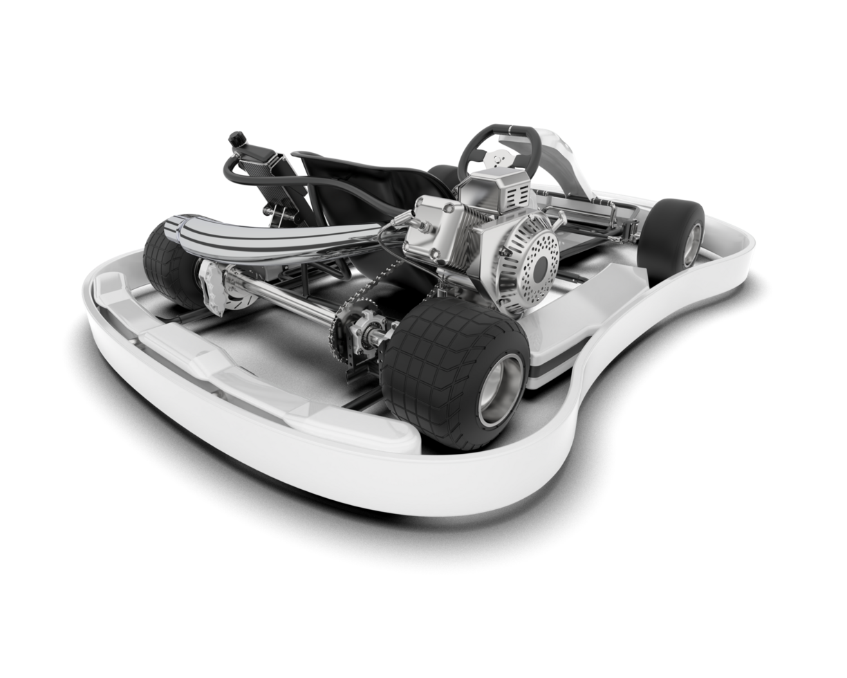 White sport car on transparent background. 3d rendering - illustration png