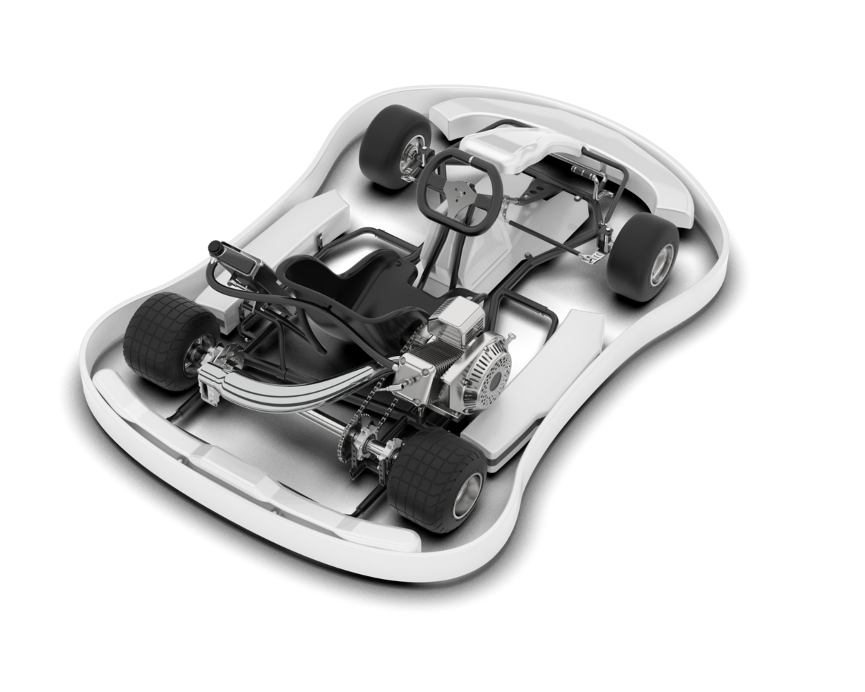 White sport car on transparent background. 3d rendering - illustration png