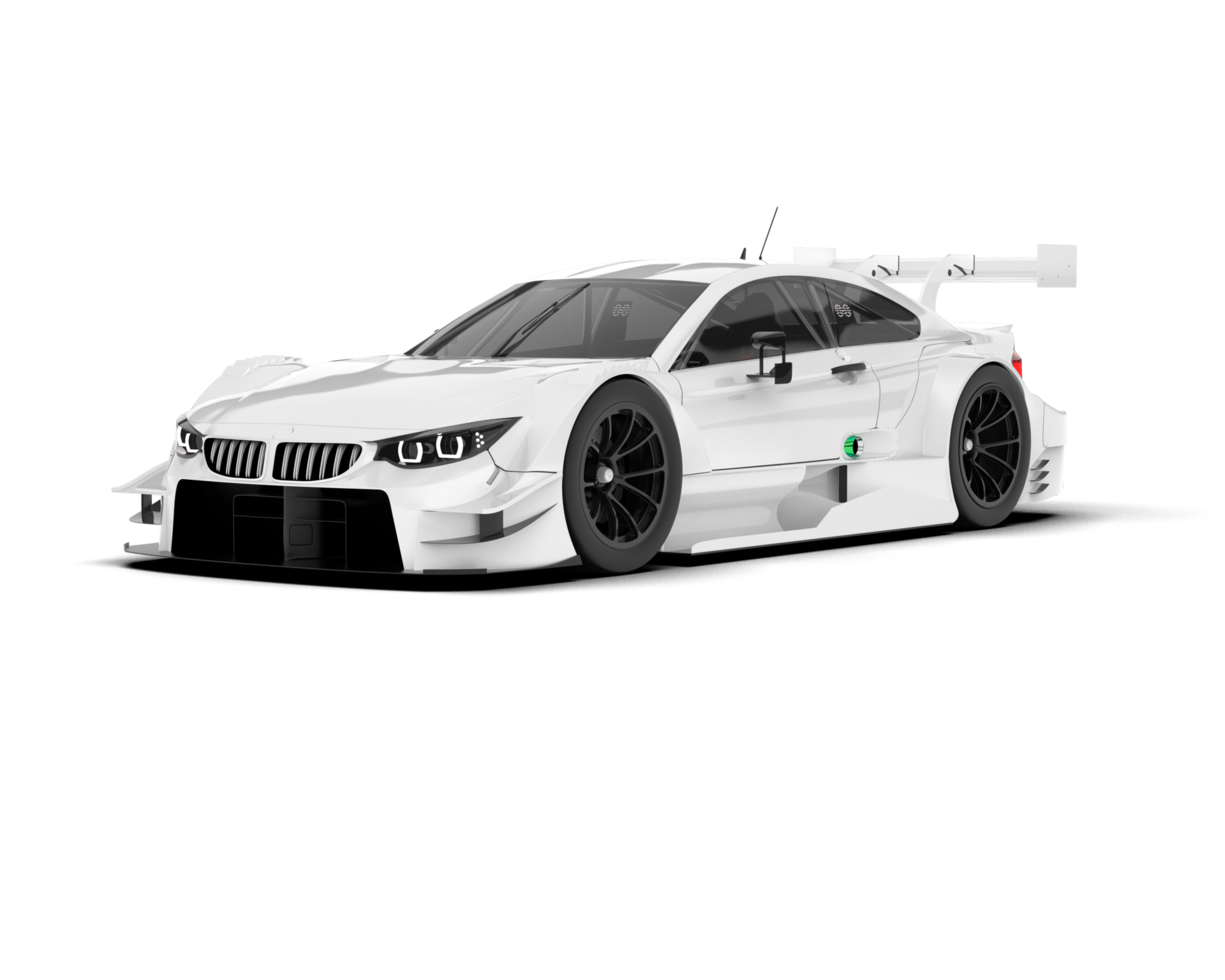 White sport car on transparent background. 3d rendering - illustration png