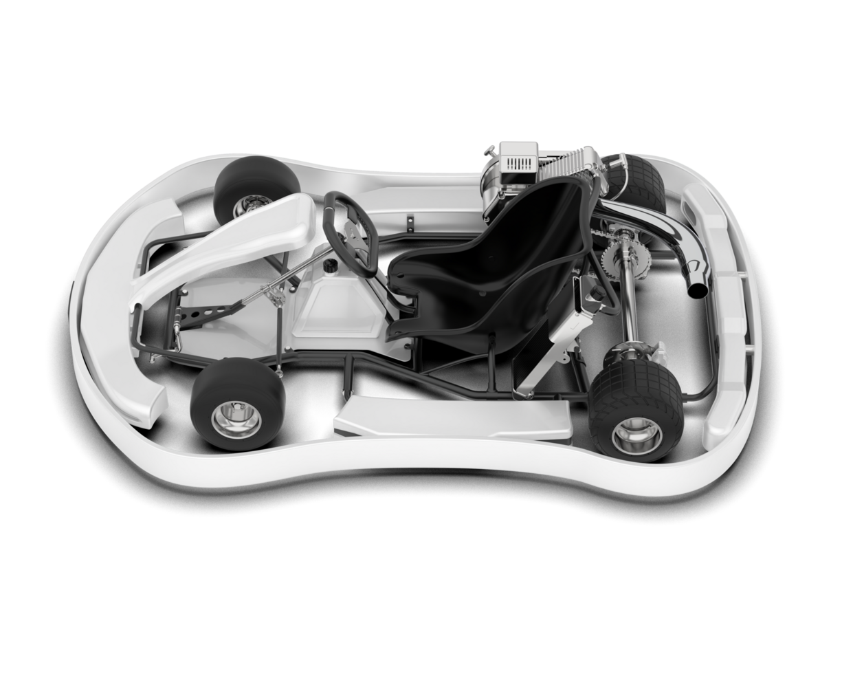 White sport car on transparent background. 3d rendering - illustration png
