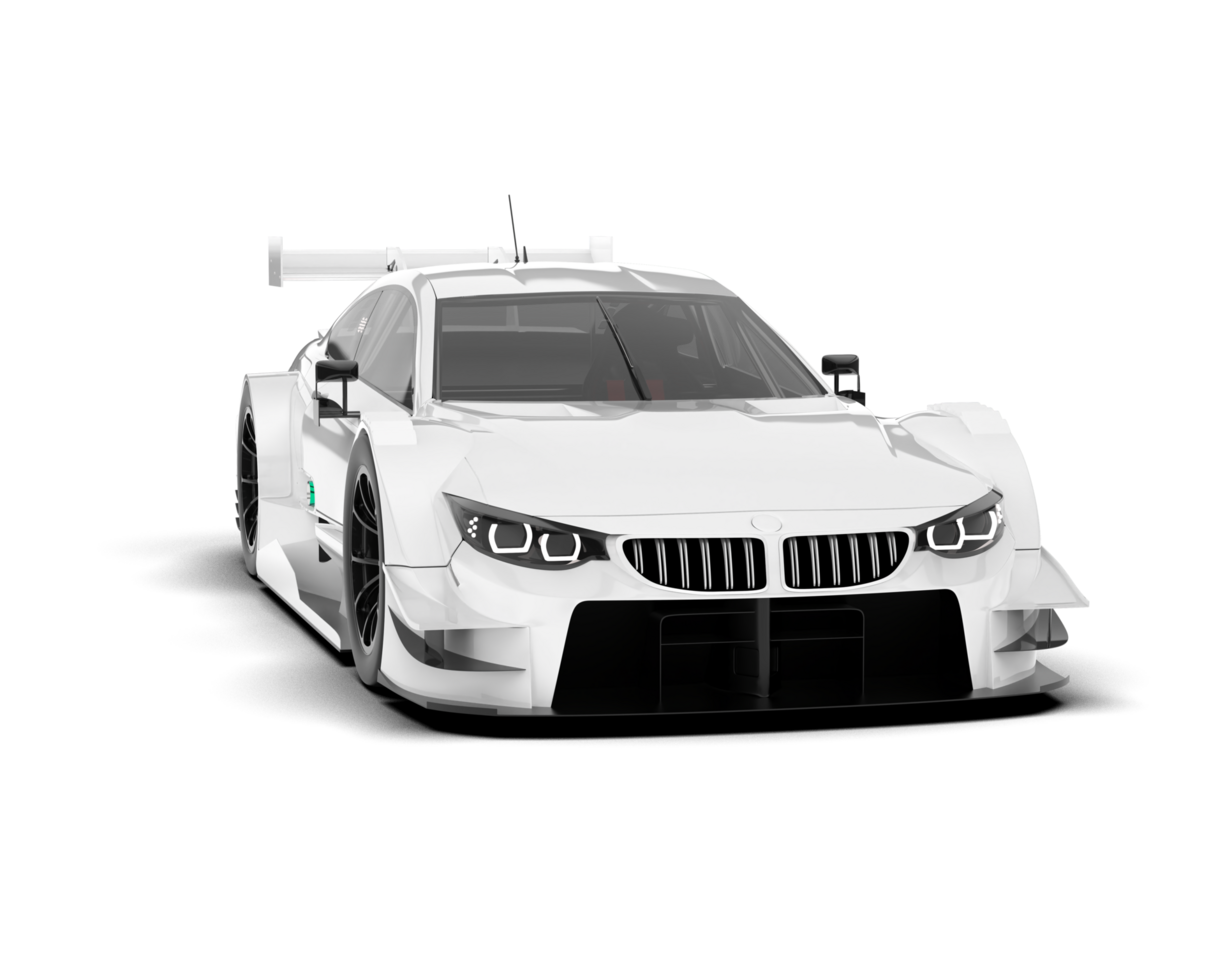 White sport car on transparent background. 3d rendering - illustration png
