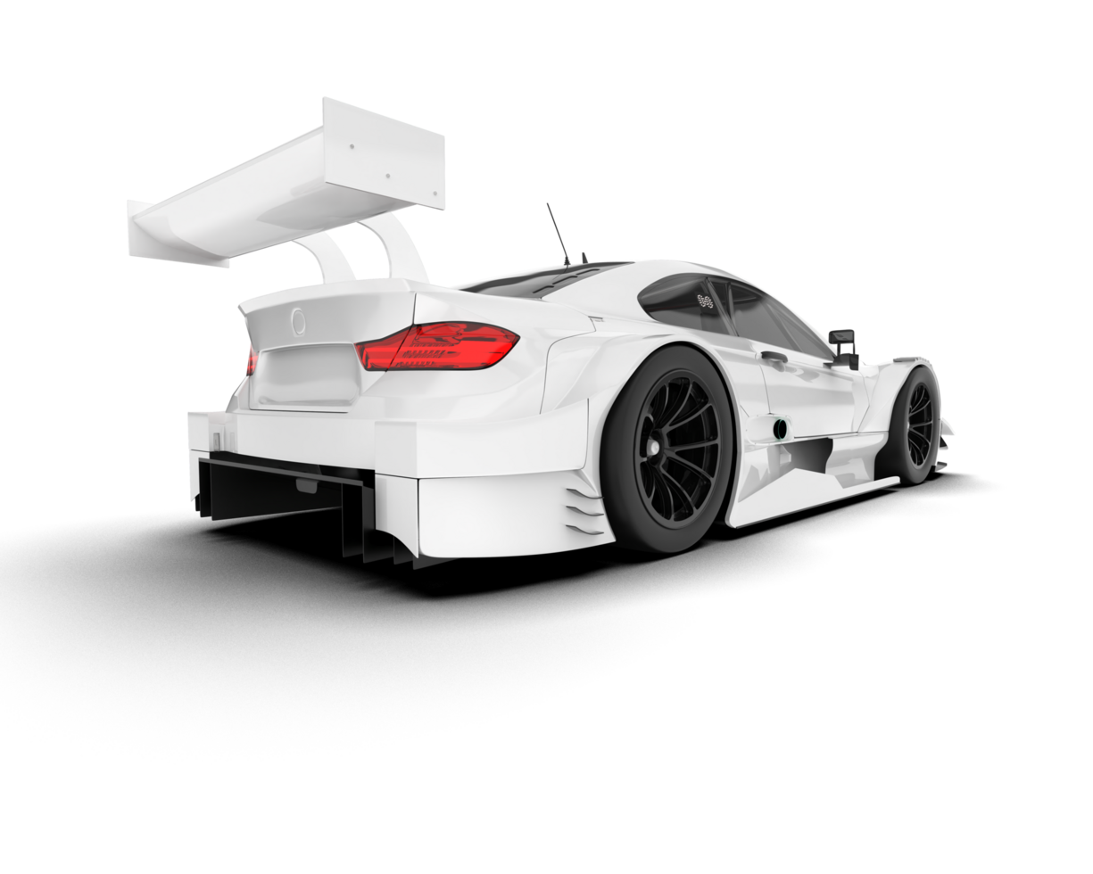 White sport car on transparent background. 3d rendering - illustration png