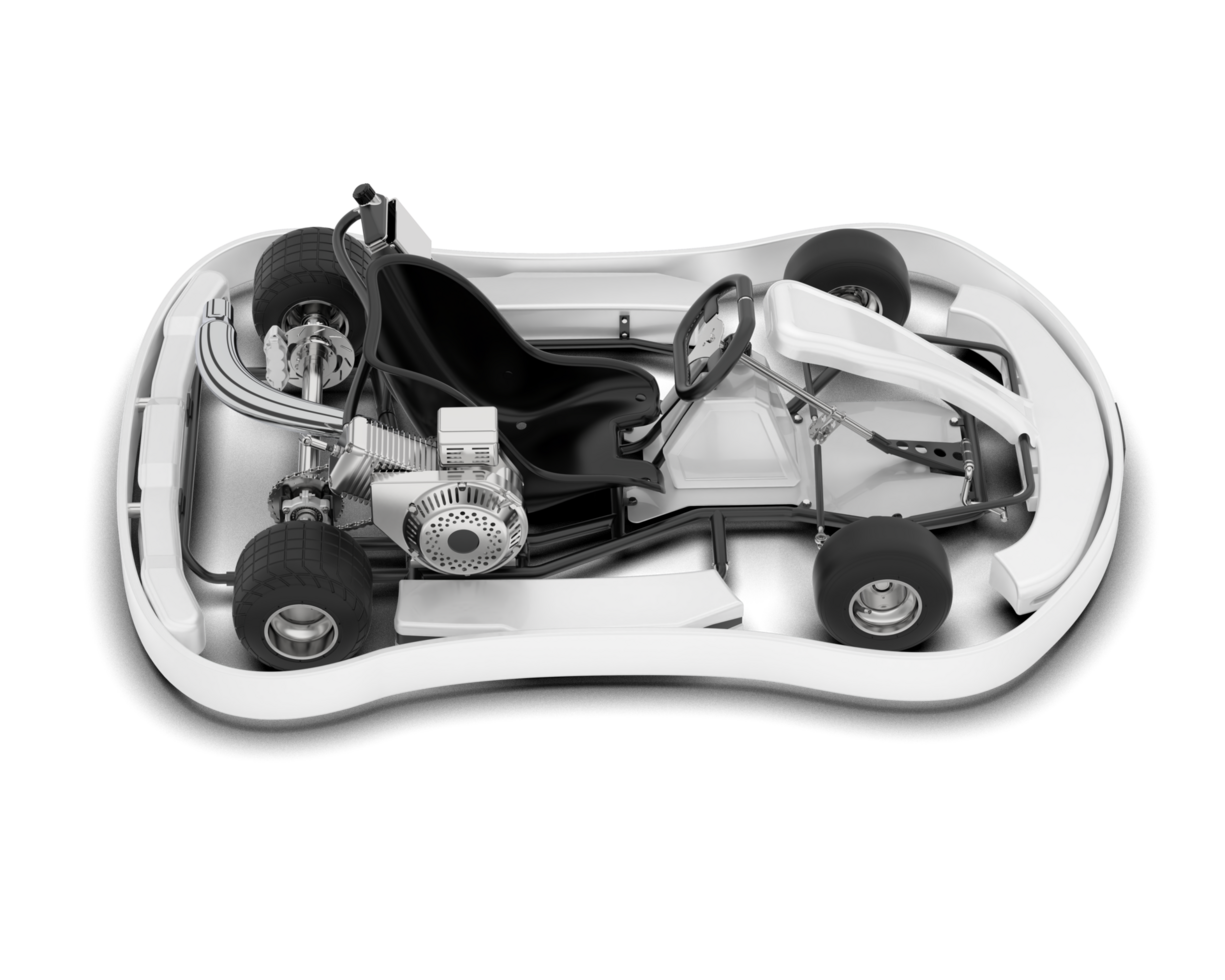White sport car on transparent background. 3d rendering - illustration png