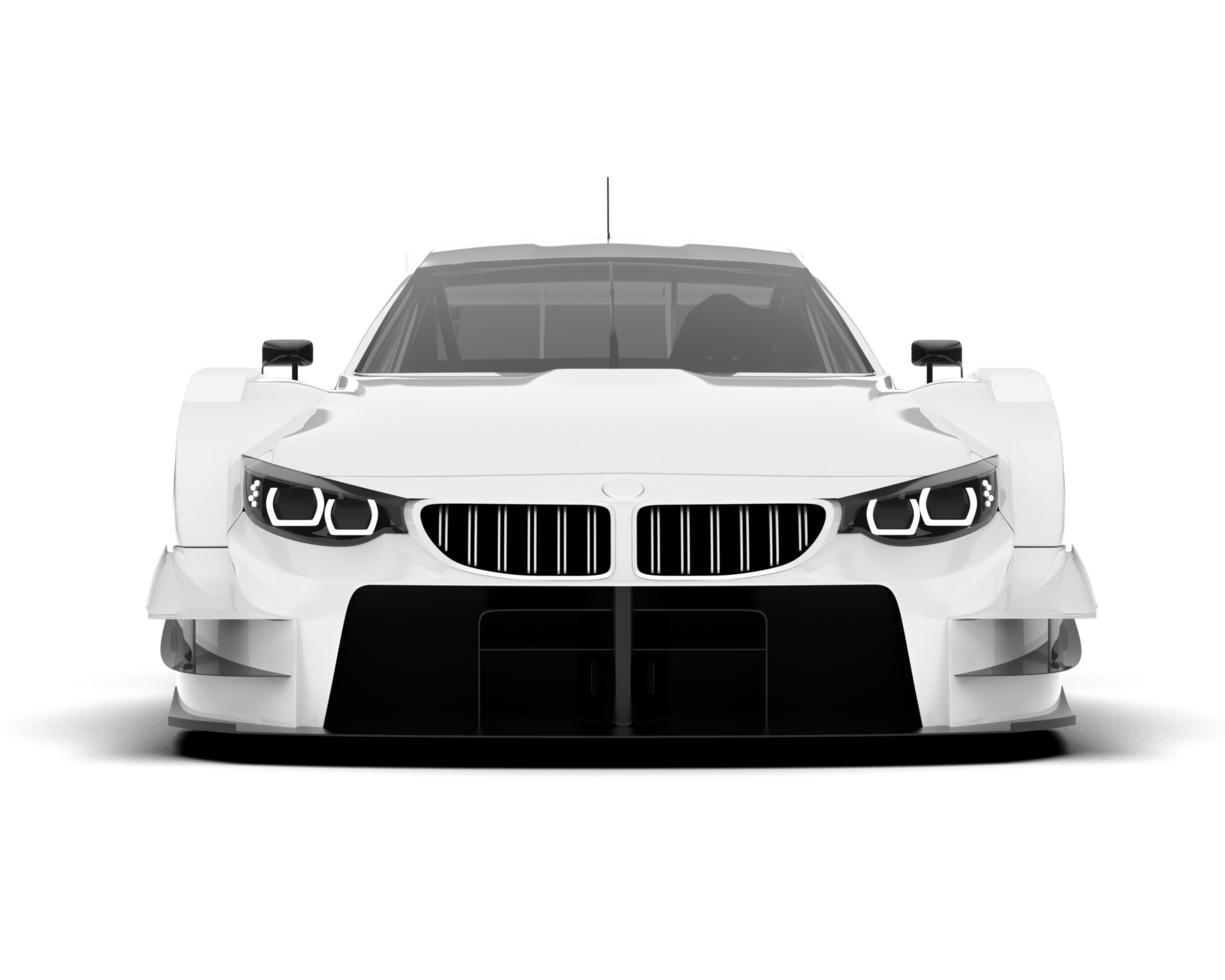 White sport car on transparent background. 3d rendering - illustration png