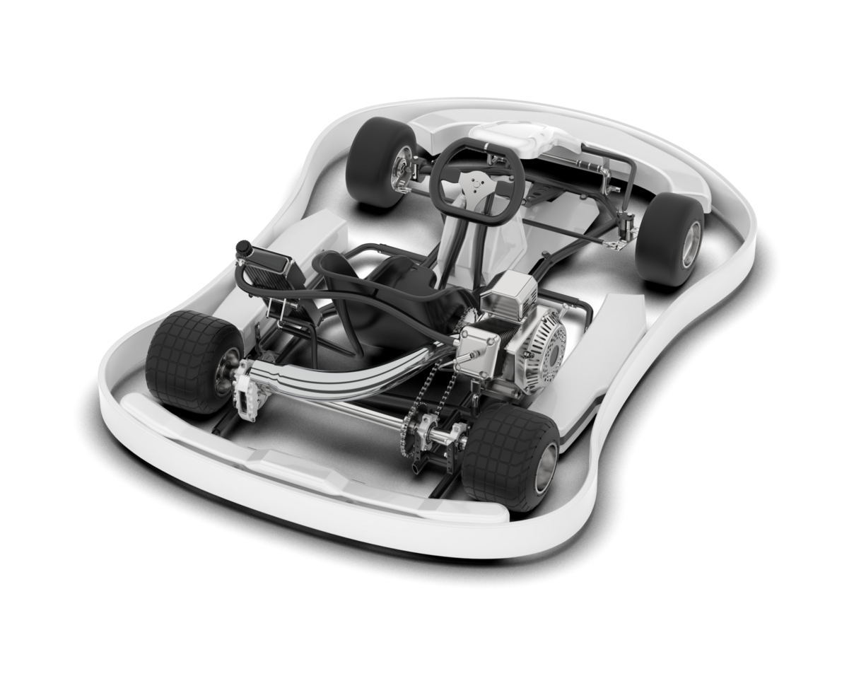 White sport car on transparent background. 3d rendering - illustration png