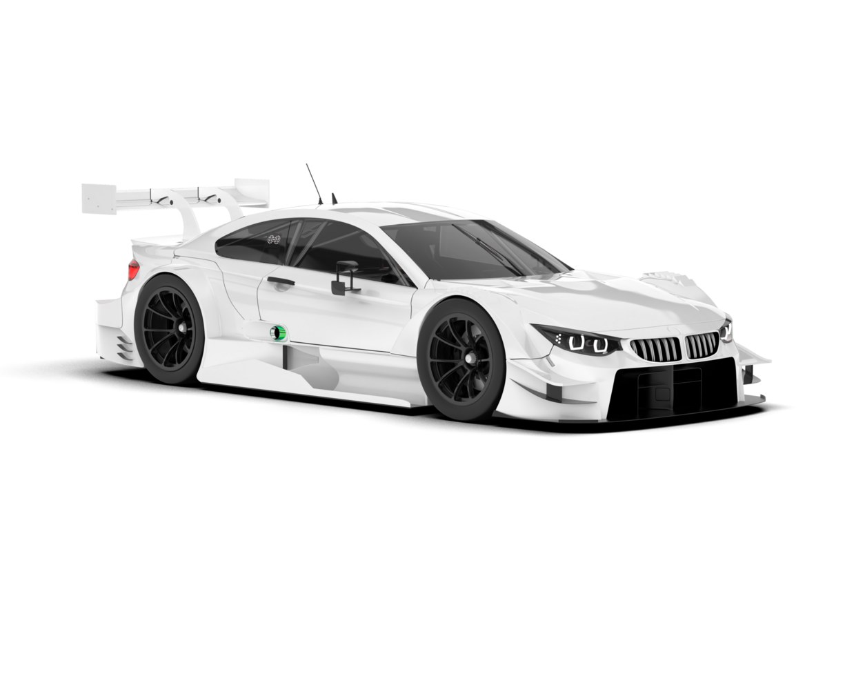 White sport car on transparent background. 3d rendering - illustration png
