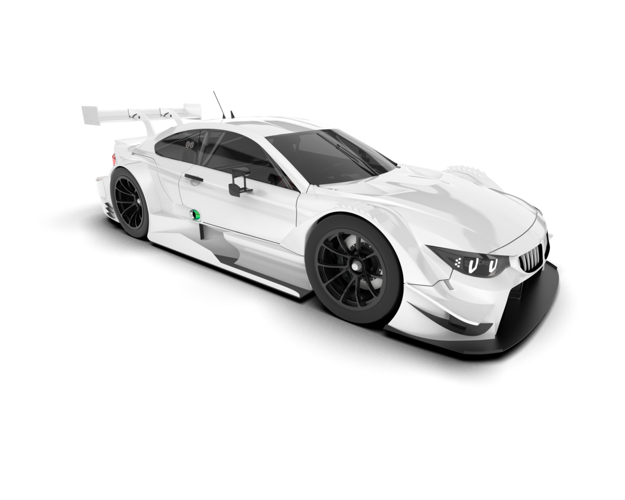 White sport car on transparent background. 3d rendering - illustration png