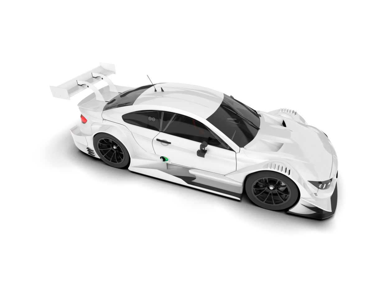 White sport car on transparent background. 3d rendering - illustration png