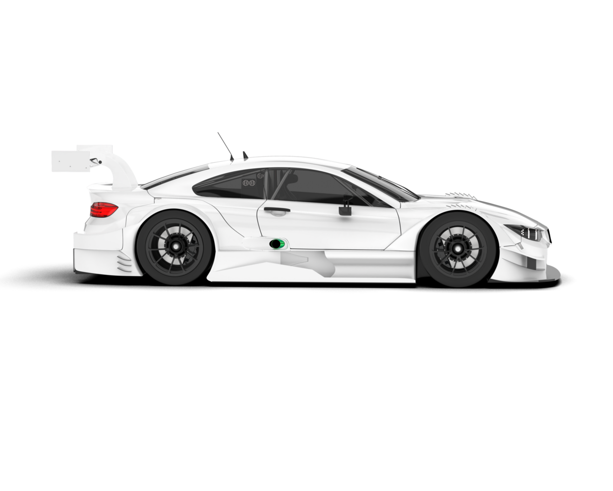 White sport car on transparent background. 3d rendering - illustration png