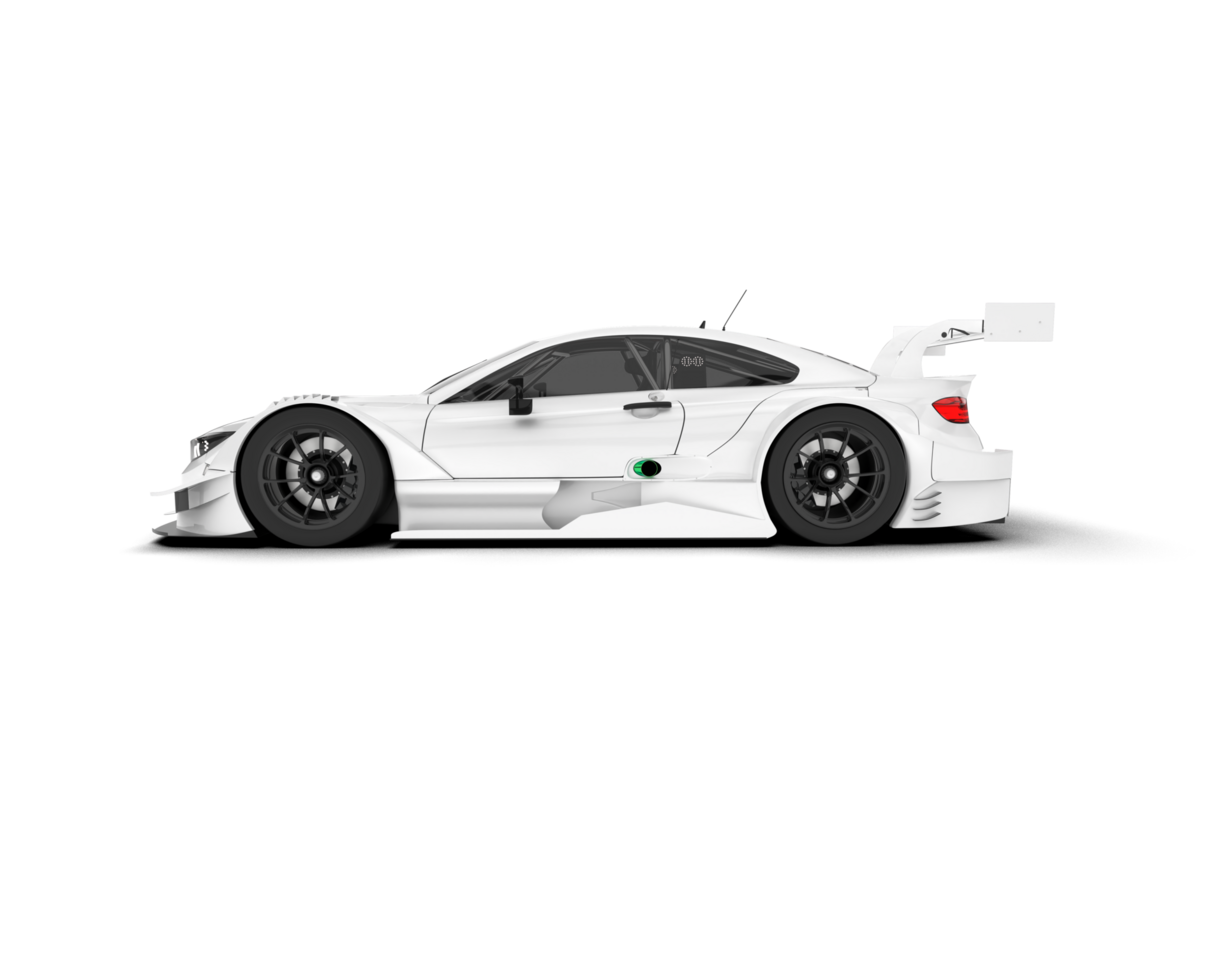 White sport car on transparent background. 3d rendering - illustration png