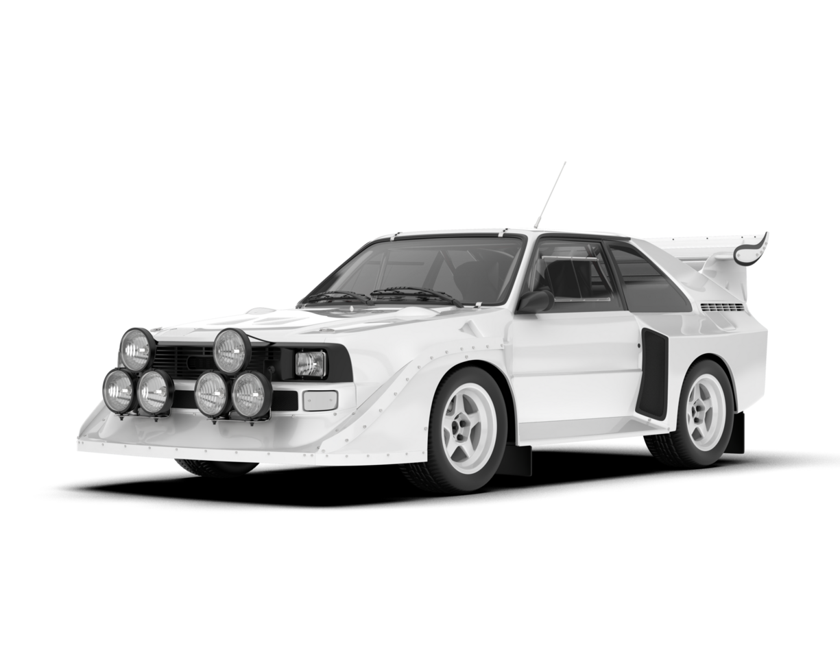 White sport car on transparent background. 3d rendering - illustration png