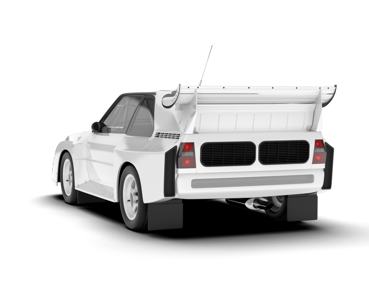 White sport car on transparent background. 3d rendering - illustration png