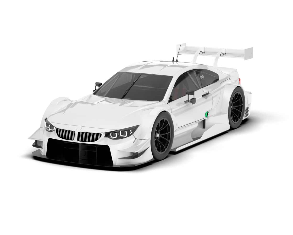 White sport car on transparent background. 3d rendering - illustration png