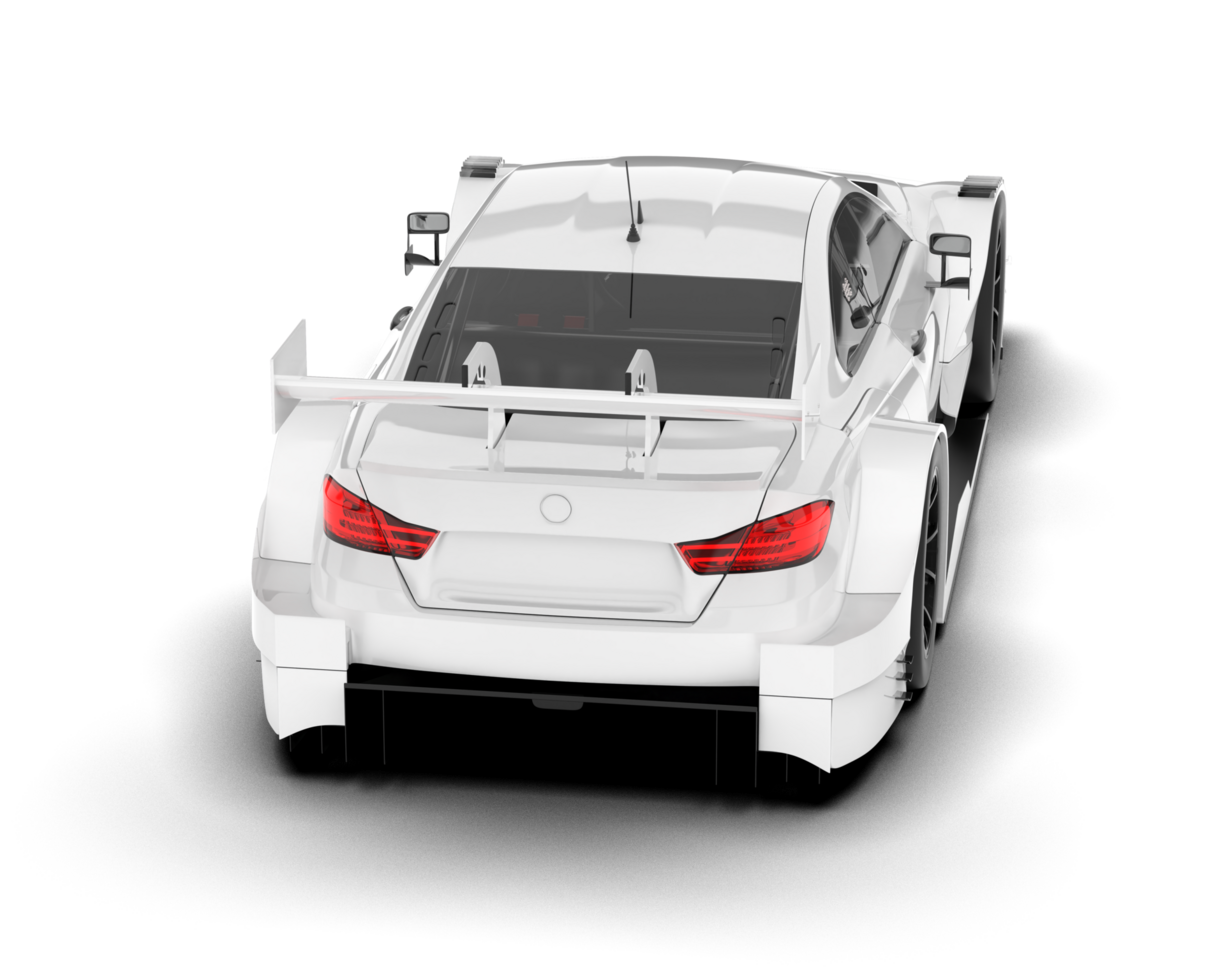 White sport car on transparent background. 3d rendering - illustration png