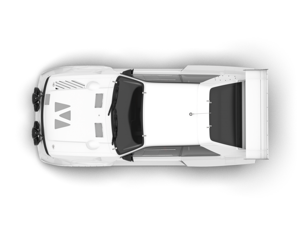 White sport car on transparent background. 3d rendering - illustration png