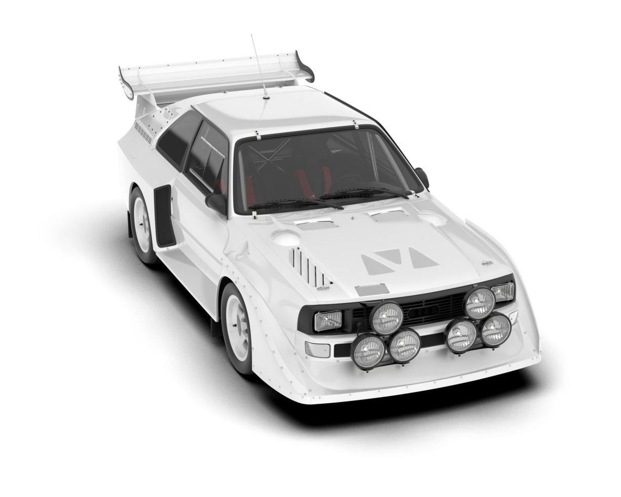 White sport car on transparent background. 3d rendering - illustration png