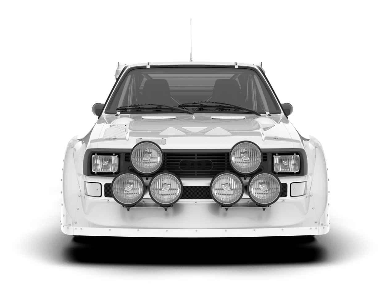 White sport car on transparent background. 3d rendering - illustration png