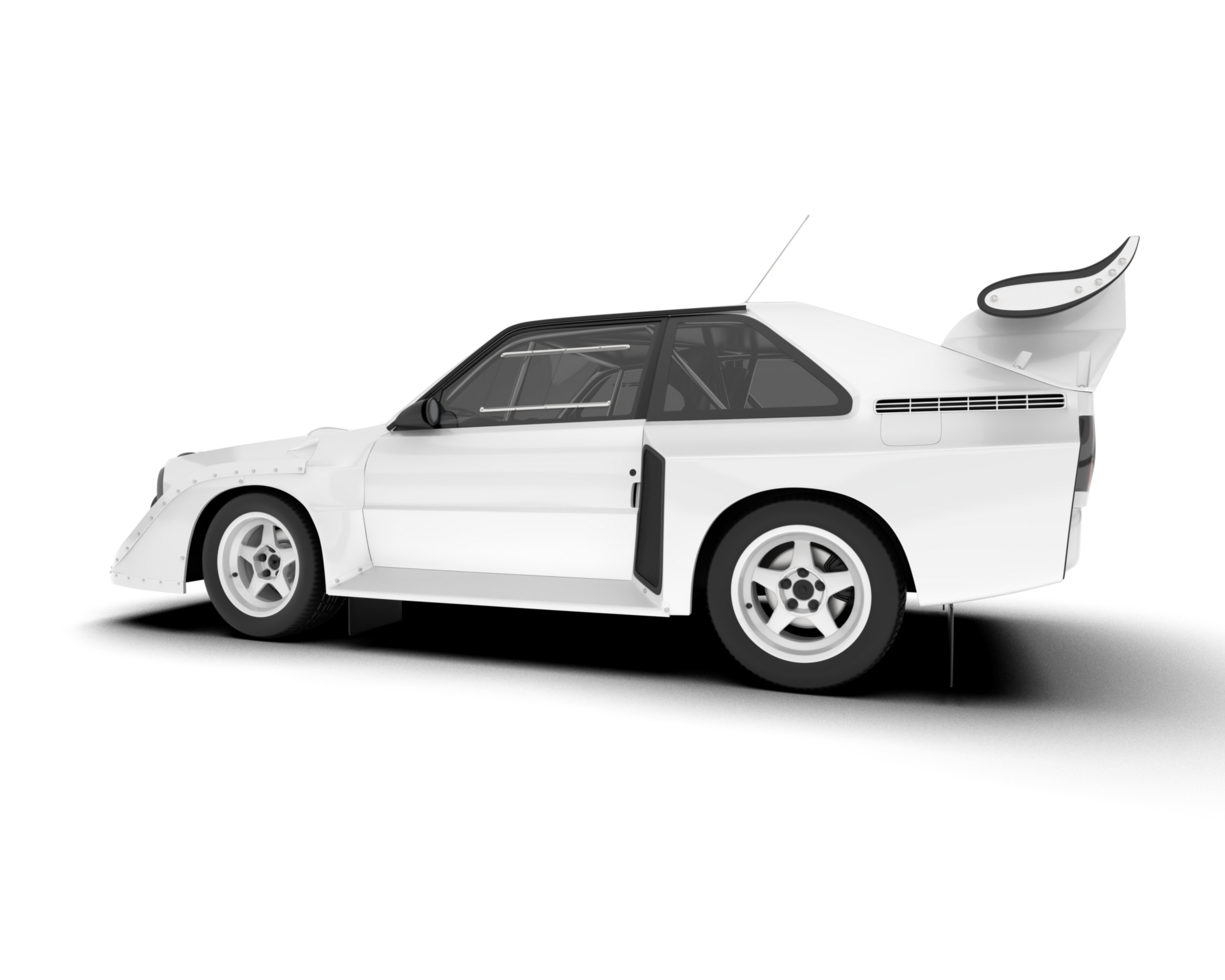 White sport car on transparent background. 3d rendering - illustration png