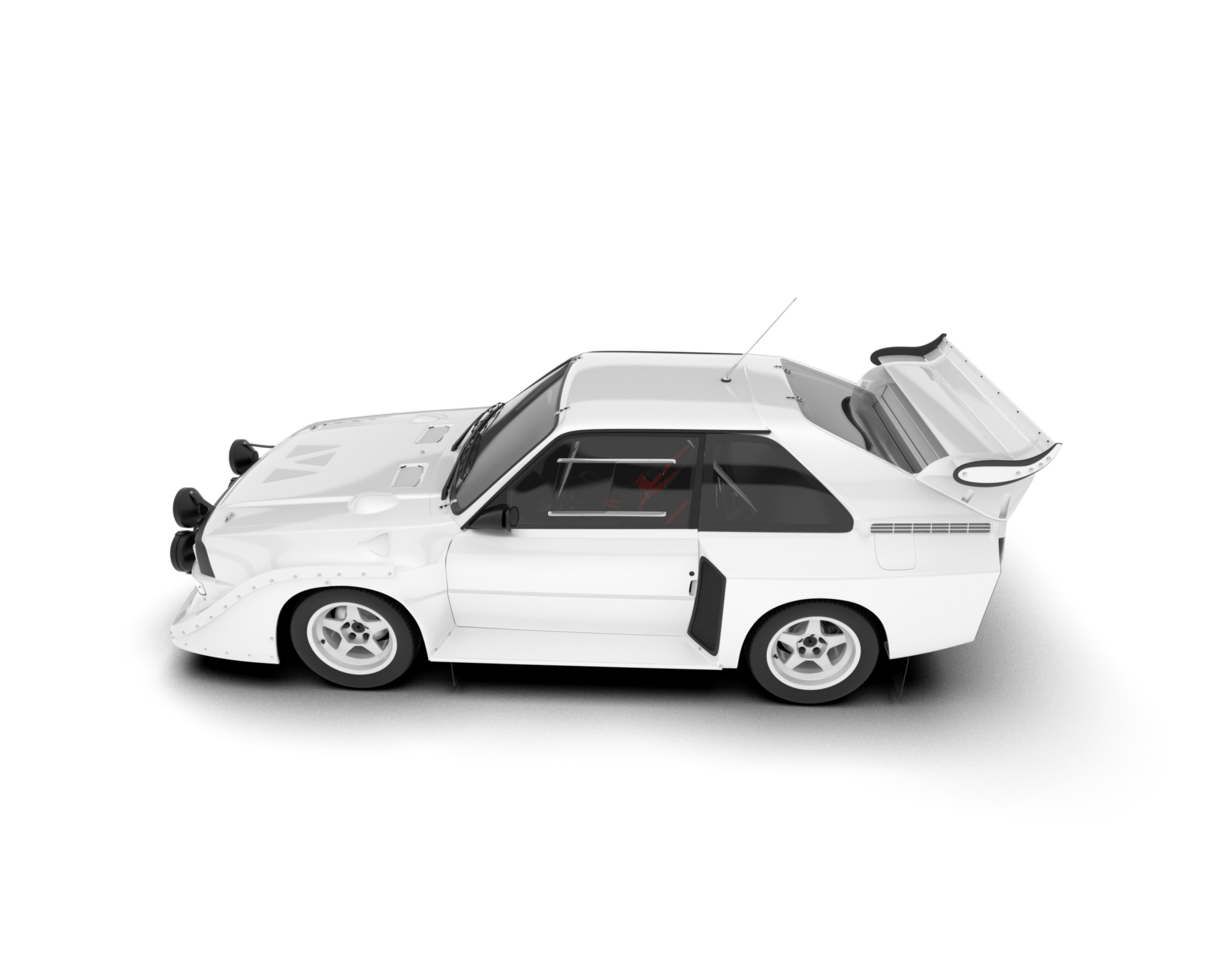 White sport car on transparent background. 3d rendering - illustration png