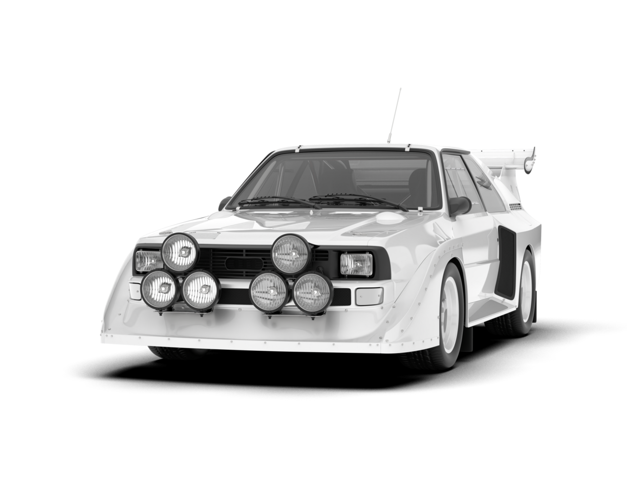 White sport car on transparent background. 3d rendering - illustration png