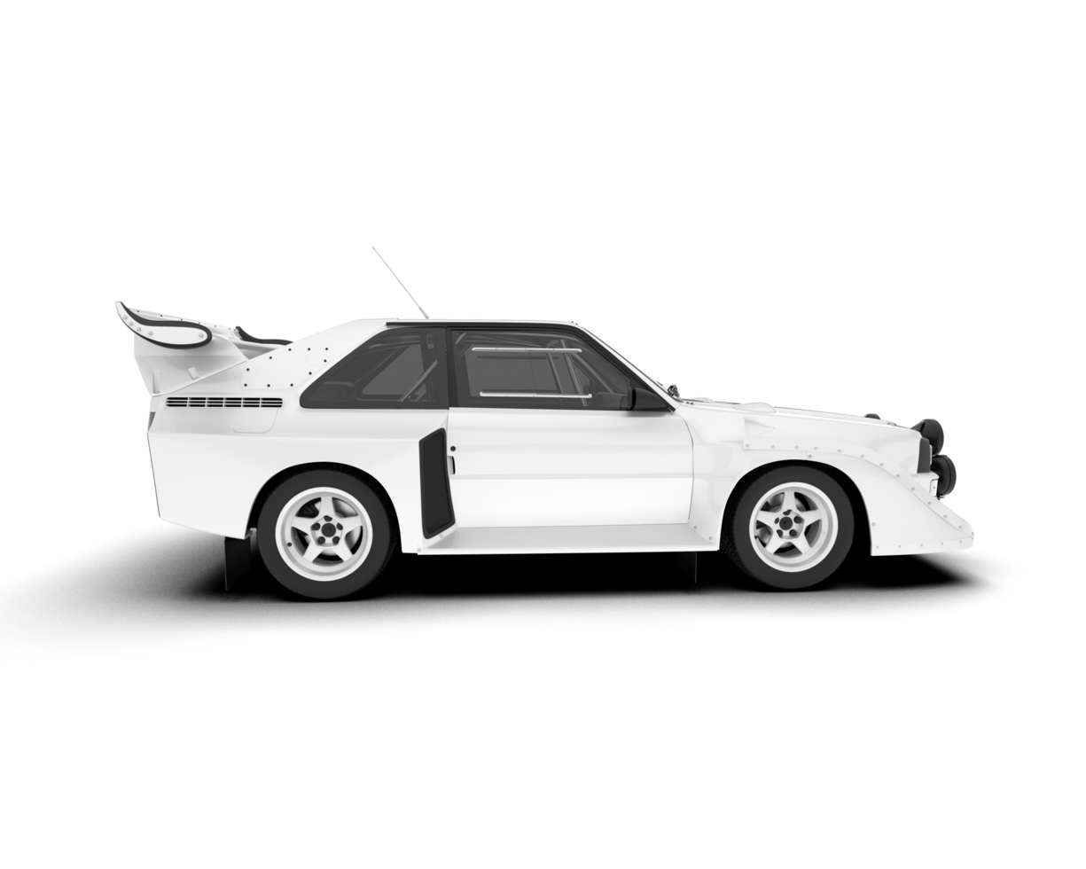 White sport car on transparent background. 3d rendering - illustration png