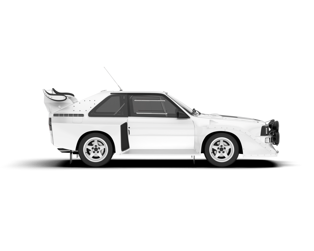 White sport car on transparent background. 3d rendering - illustration png