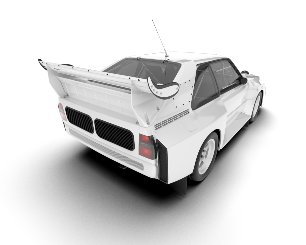 White sport car on transparent background. 3d rendering - illustration png