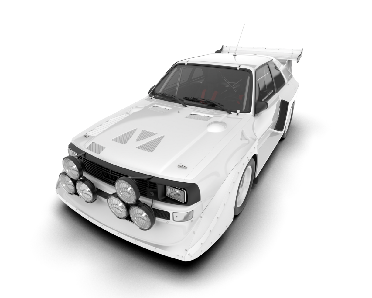 White sport car on transparent background. 3d rendering - illustration png