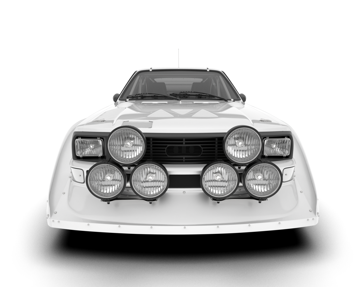 White sport car on transparent background. 3d rendering - illustration png