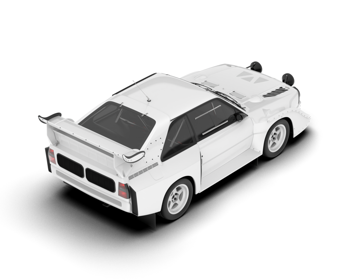 White sport car on transparent background. 3d rendering - illustration png