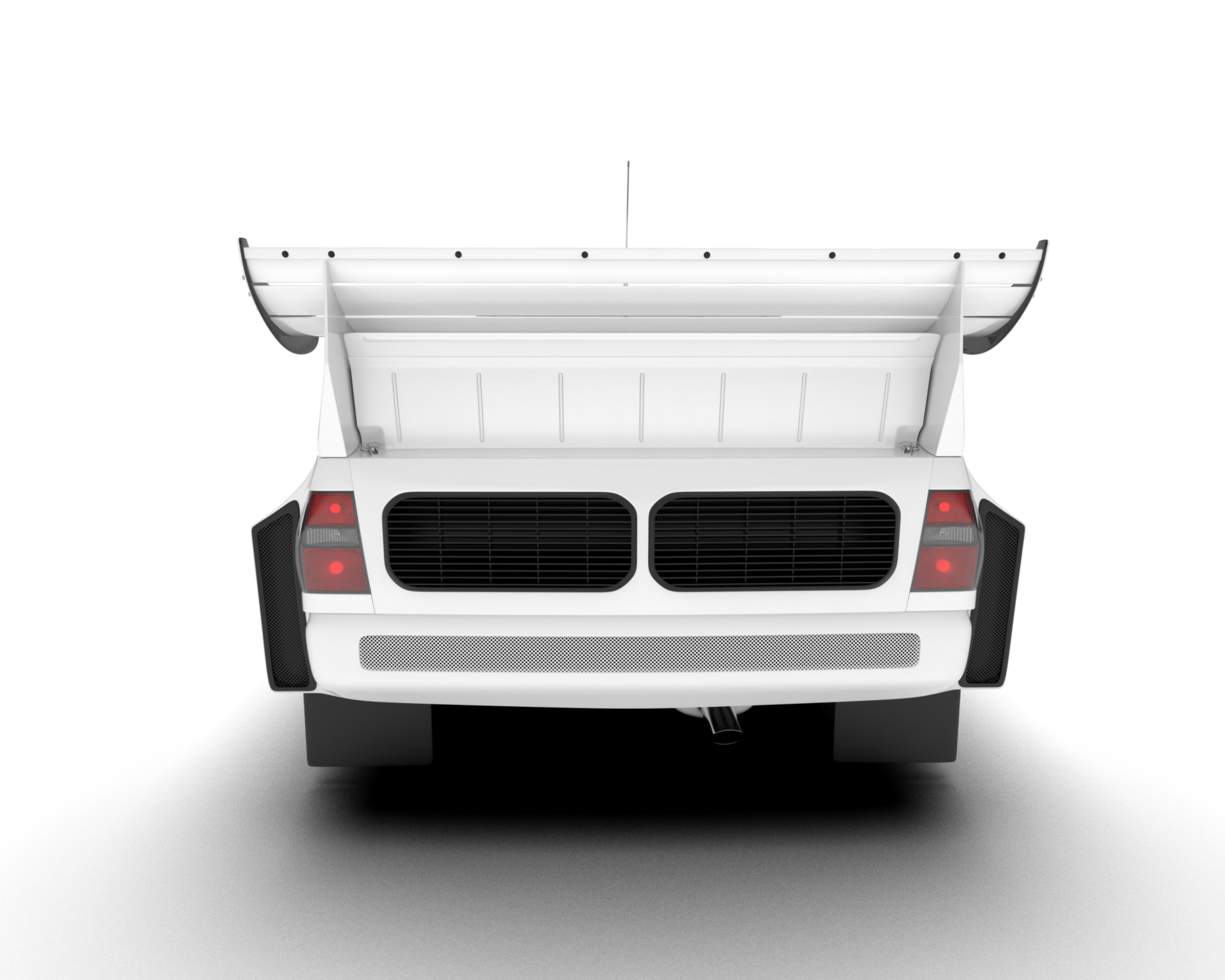 White sport car on transparent background. 3d rendering - illustration png