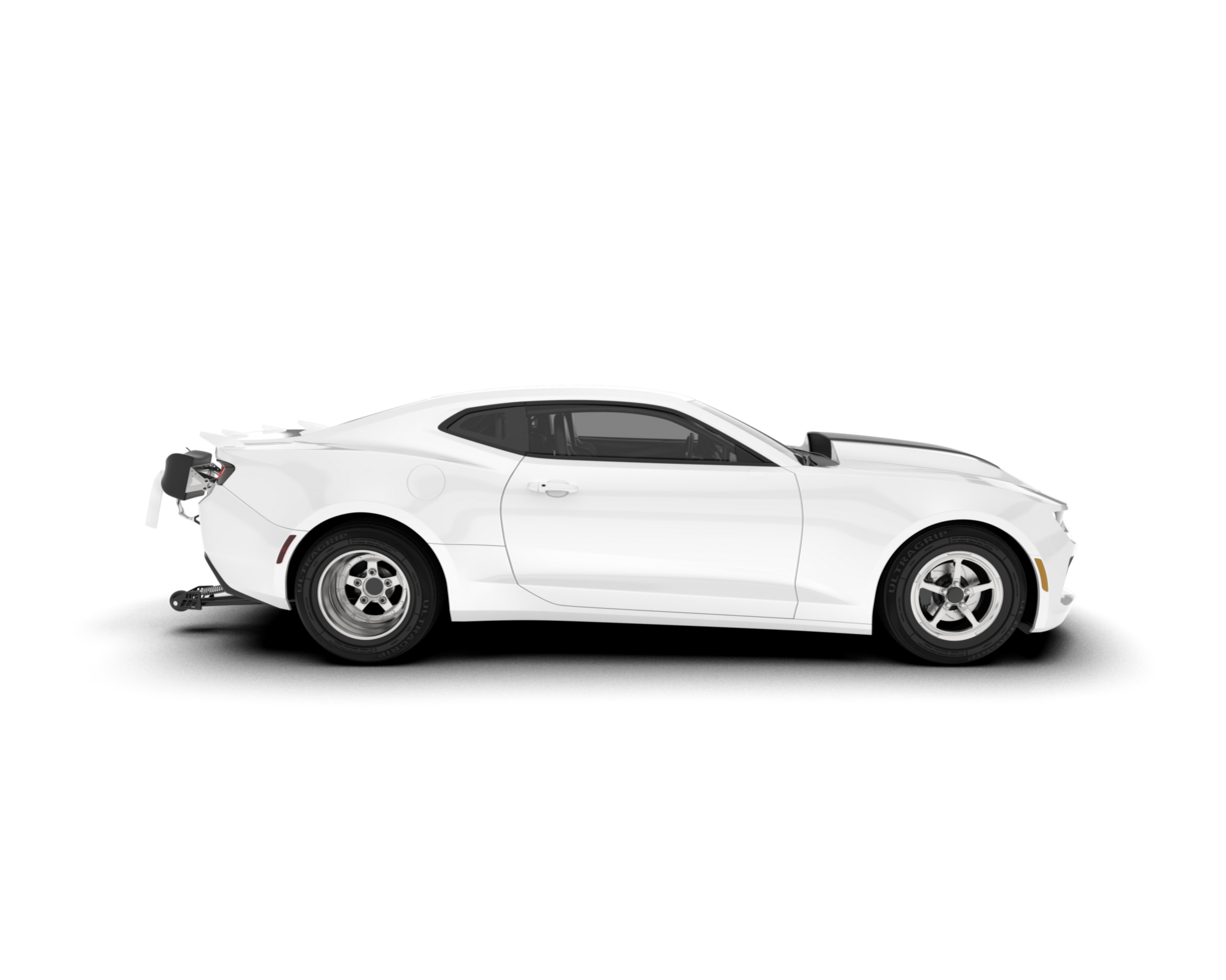 White sport car on transparent background. 3d rendering - illustration png