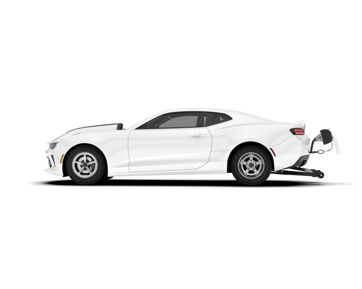 White sport car on transparent background. 3d rendering - illustration png