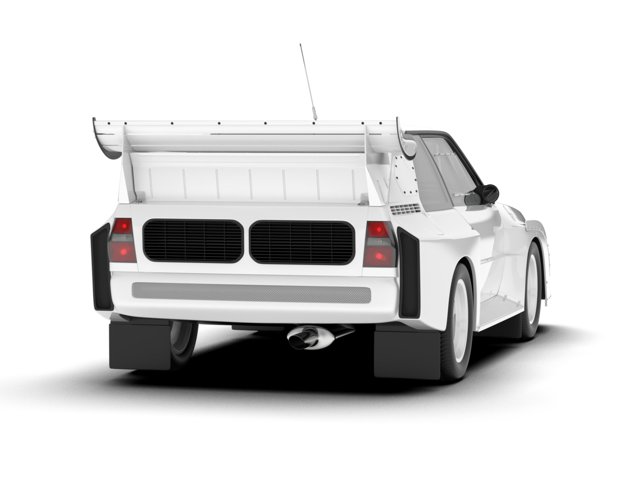 White sport car on transparent background. 3d rendering - illustration png