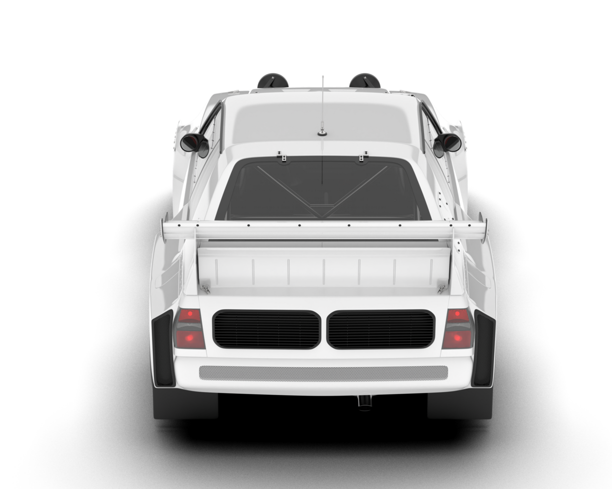 White sport car on transparent background. 3d rendering - illustration png