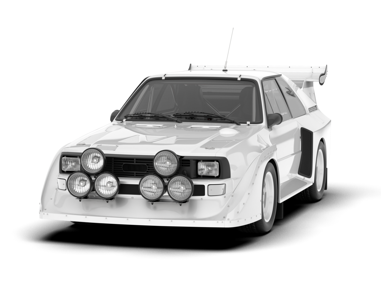 White sport car on transparent background. 3d rendering - illustration png