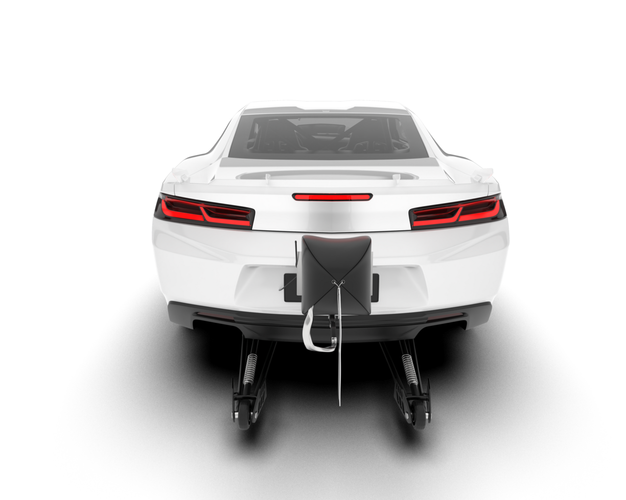 White sport car on transparent background. 3d rendering - illustration png