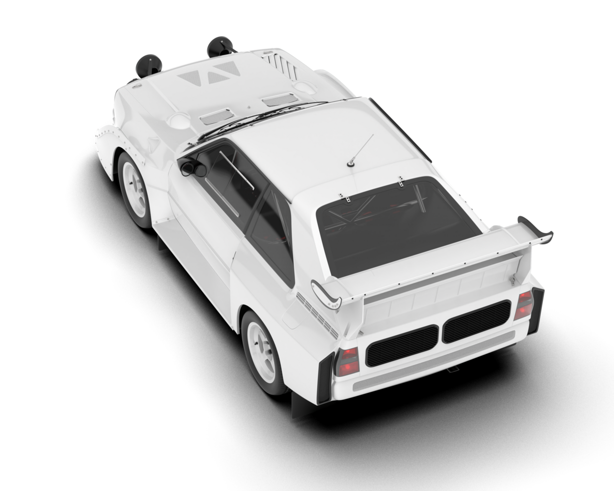 White sport car on transparent background. 3d rendering - illustration png